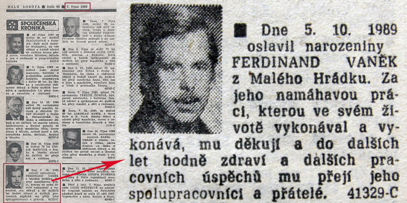 Václav Havel narozeniny 84, Ferdinand Vaněk Rudé právo