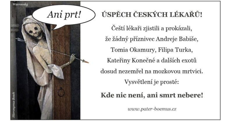 mozková mrtvice, ani prt, medicína má jasno, Pater Boemus, Wavrovský
