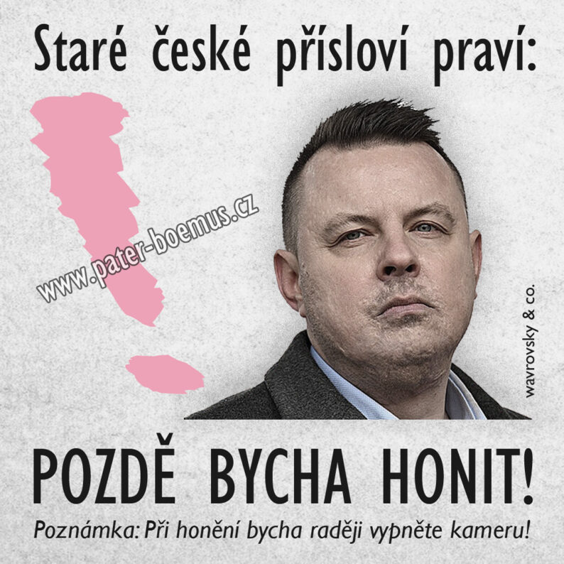 Pozdě bycha honit, staré české přísloví, Rajchl, porno, Pater Boemus