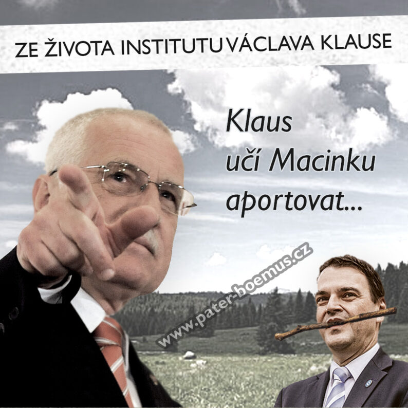Klaus učí Macinku aportovat, Pater Boemus, Ze života Institutu Václav Klause